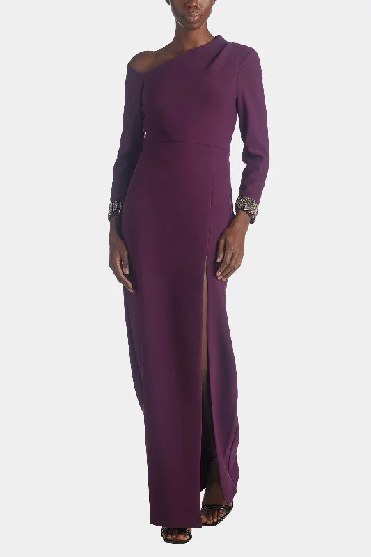 Asymmetrical Neck Line Gown