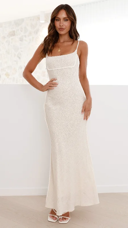 Scarlette Maxi Dress - Beige/White