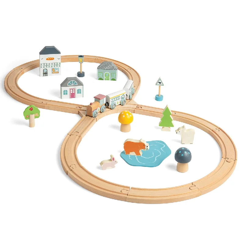 Wooden play hospitals for doctor - patient play​ Bigjigs Toys Simply Scandi FSC Woodland Train Set