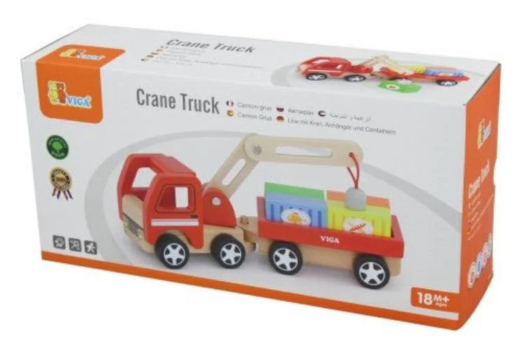 Wooden pull - along toys for active toddlers​ Crane Truck