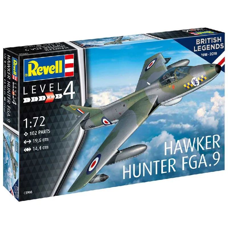 Police car model toys for pretend law - enforcement scenarios​ Revell of Germany 1/72 Scale Hawker Hunter FGA.9