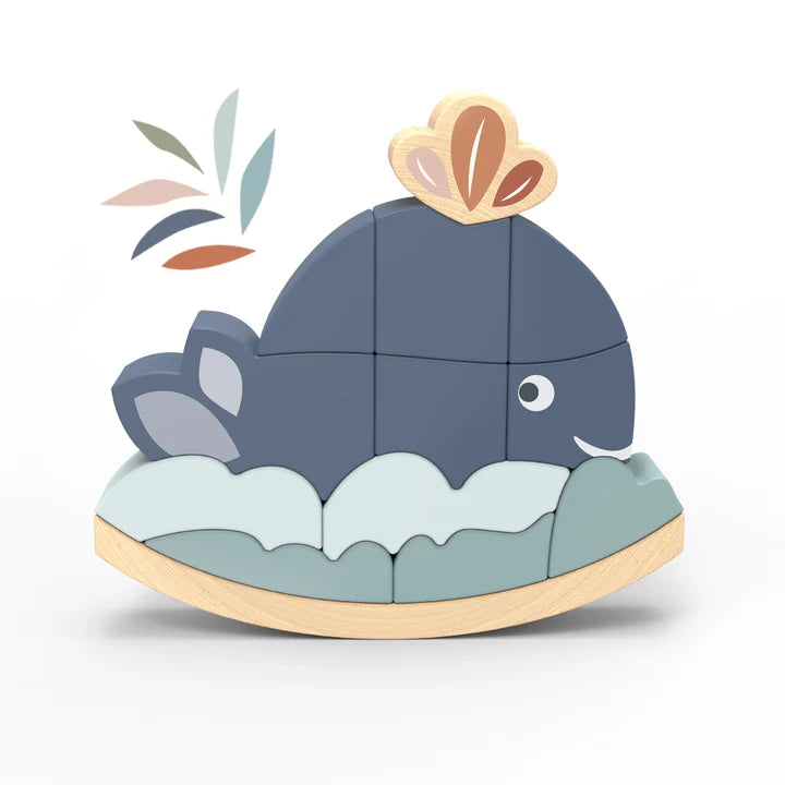 Handmade wooden toys with unique designs​ Whale Rocking Wooden Stacker Speedy monkey
