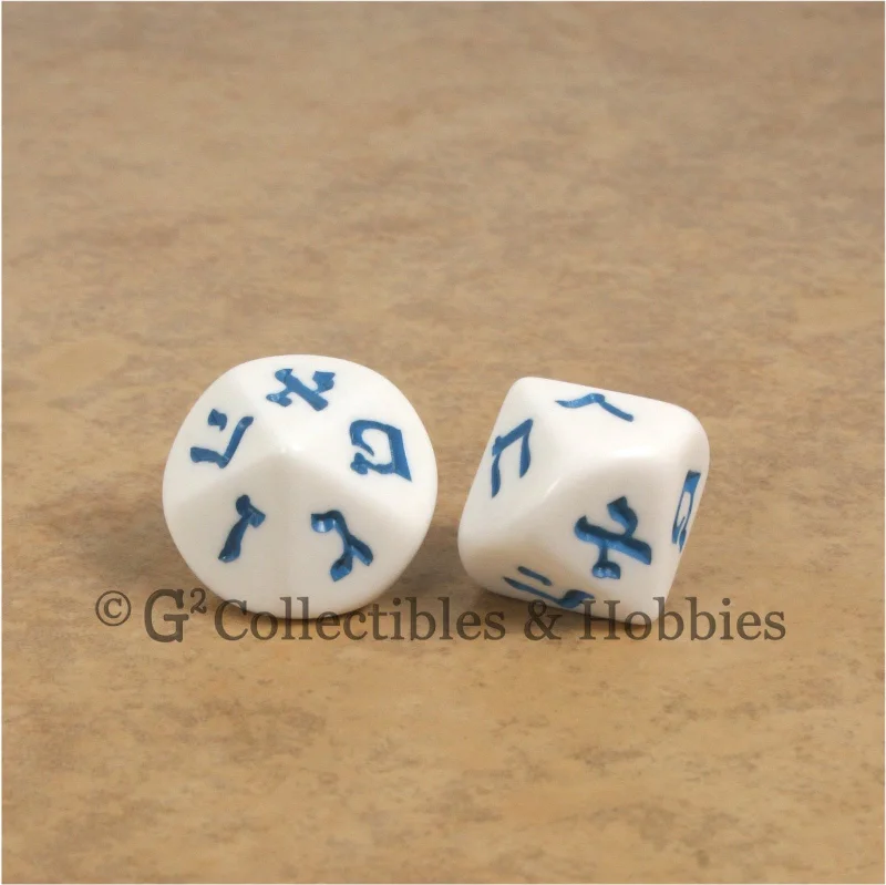 Dinosaur plush toys for prehistoric fans​ D10 Hebrew Numbers Large 20mm Dice Pair