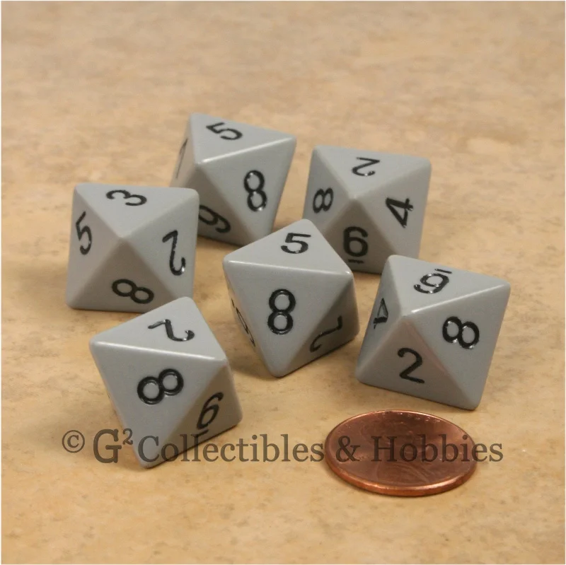 Plush toys for electricians with wire - or plug - shaped details​ D8 RPG Dice Set : Opaque 6pc - Gray