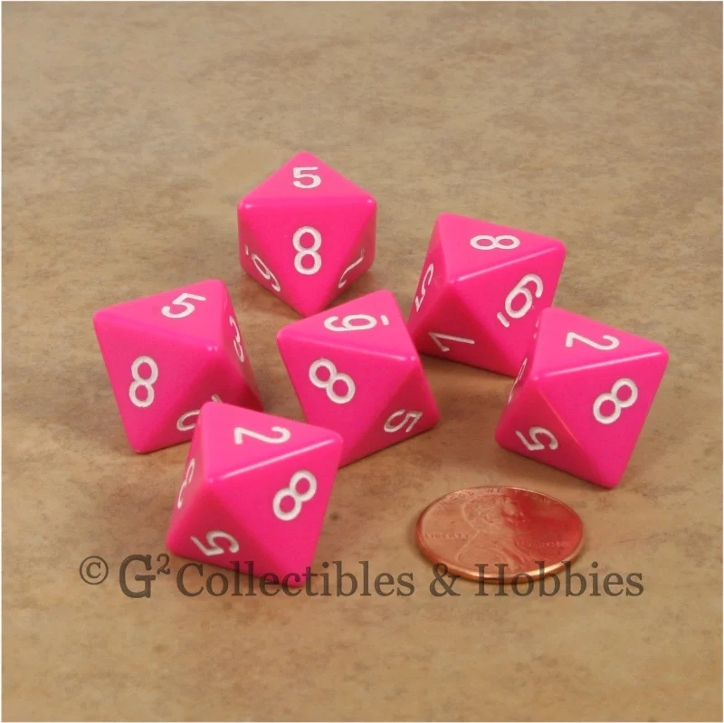 Plush toys for anime fans based on popular characters​ D8 RPG Dice Set : Opaque 6pc - Pink