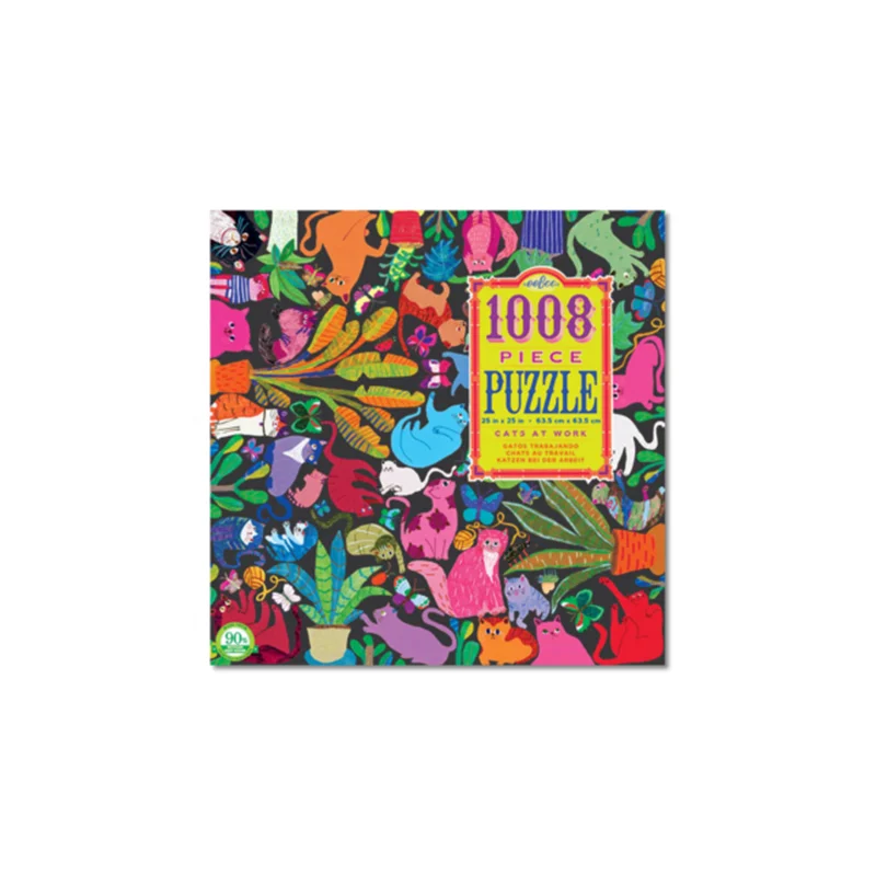 Miniature puzzles for keychain or pocket - sized fun​ Eeboo 1008 Pc Puzzle - Cats at Work