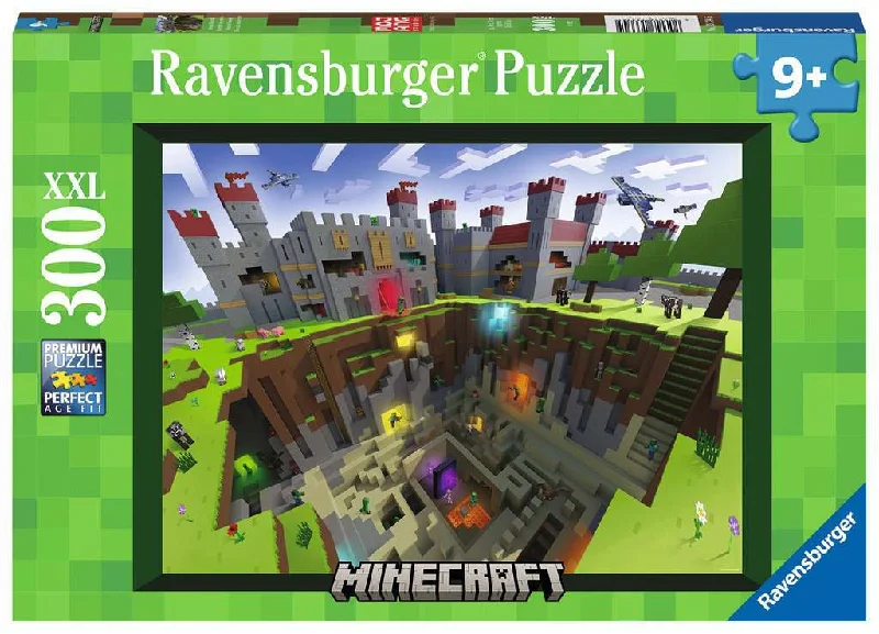 Puzzle - inspired stained - glass art with puzzle - like designs​ Minecraft Cutaway 300pc